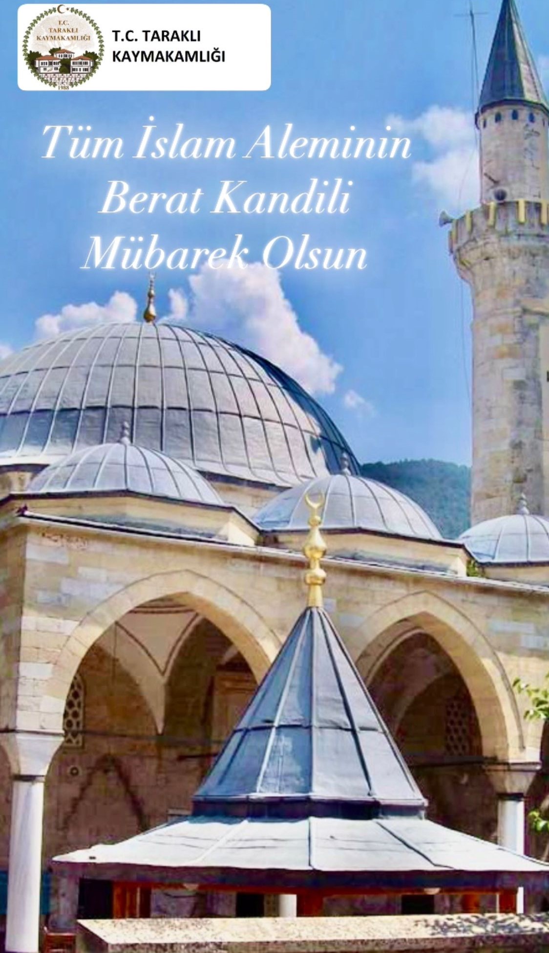 Kaymakamımız Sayın Senanur TUNALI 'nın Berat Kandili Mesajı;